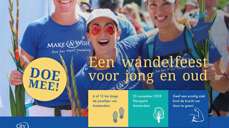 Make-A-Wish organiseert nieuw wandelevenement in Amsterdam