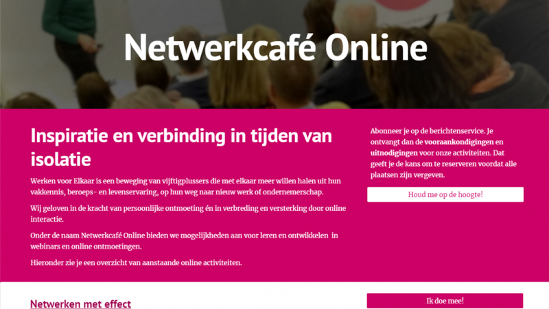 Netwerkcafé Online verbindt en inspireert werkzoekende vijftigplussers