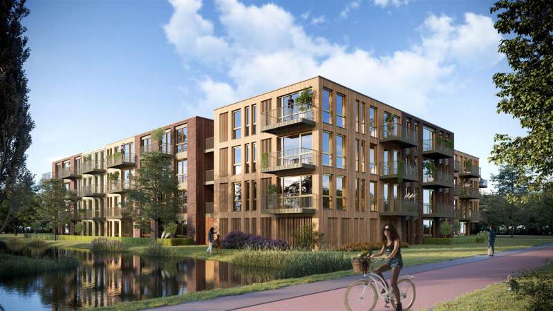 Massief houten appartementen M’DAM 100% verkocht