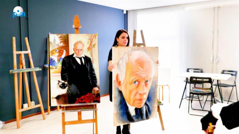 Onthulling dubbelportret Frederik de Groot van Oekraïnse kunstenares Inga Yarotskaya