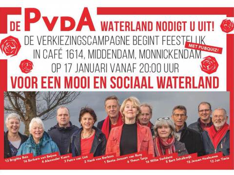 De PvdA Waterland start campagne met politieke pubquiz