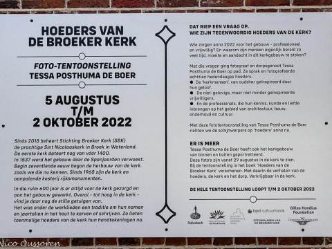 Foto-tentoonstelling ‘Hoeders van de kerk’ van Tessa Posthuma de Boer in Broek in Waterland